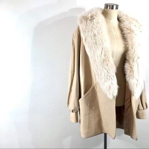 J. Percy / Marvin Richards leather coat with fur.
